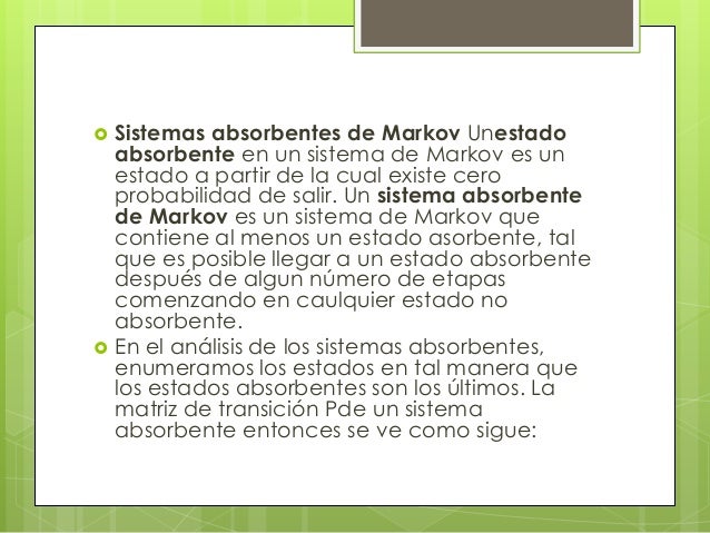 cadenas de markov absorbentes